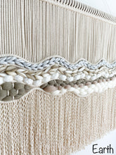 Load image into Gallery viewer, macrame wall hanging, fiber art, wall tapestry, boho wall hanging, boho headboard, wall art, wall decor