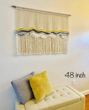Load image into Gallery viewer, macrame wall hanging, fiber art, wall tapestry, boho wall hanging, boho headboard, wall art, wall decor