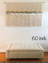 Load image into Gallery viewer, macrame wall hanging, fiber art, wall tapestry, boho wall hanging, boho headboard, wall art, wall decor