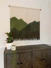 Load image into Gallery viewer, macrame wall hanging, olive green art, home decor, wall art, woven wall hanging