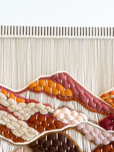 Load image into Gallery viewer, macrame wall hanging, fiber art, yarn wall hanging, boho tapestry, boho headboard, colorful wall art, mountain decor, red rock canyon