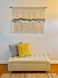 macrame wall hanging, fiber art, wall tapestry, boho wall hanging, boho headboard, wall art, wall decor